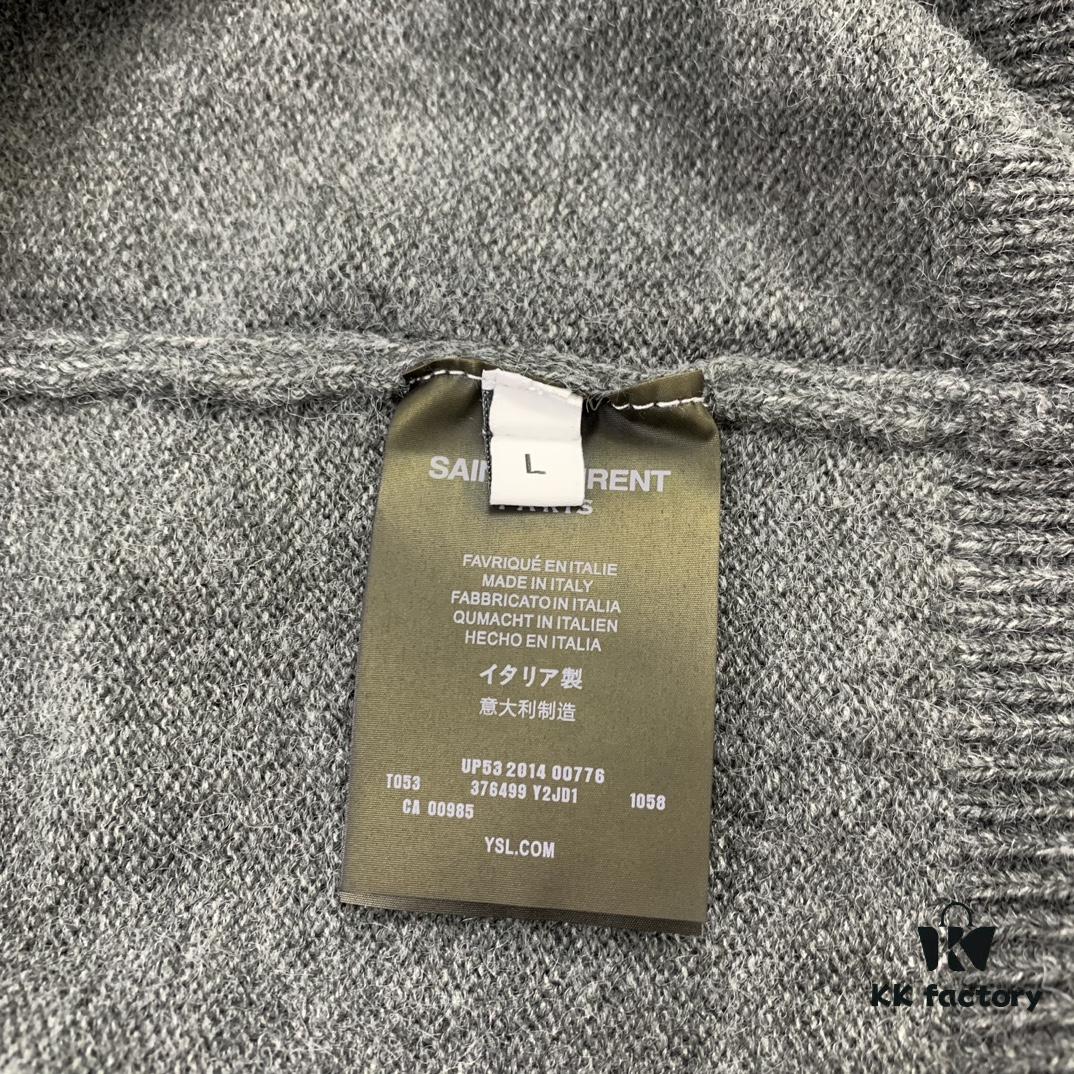 New YSL Saint Laurent 24SS V-Neck Long-Sleeve Knit Shirt Unisex