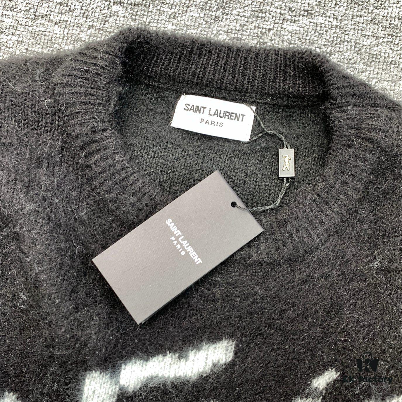 New Arrival Saint Laurent SLY Mohair Crew Neck Sweater Unisex