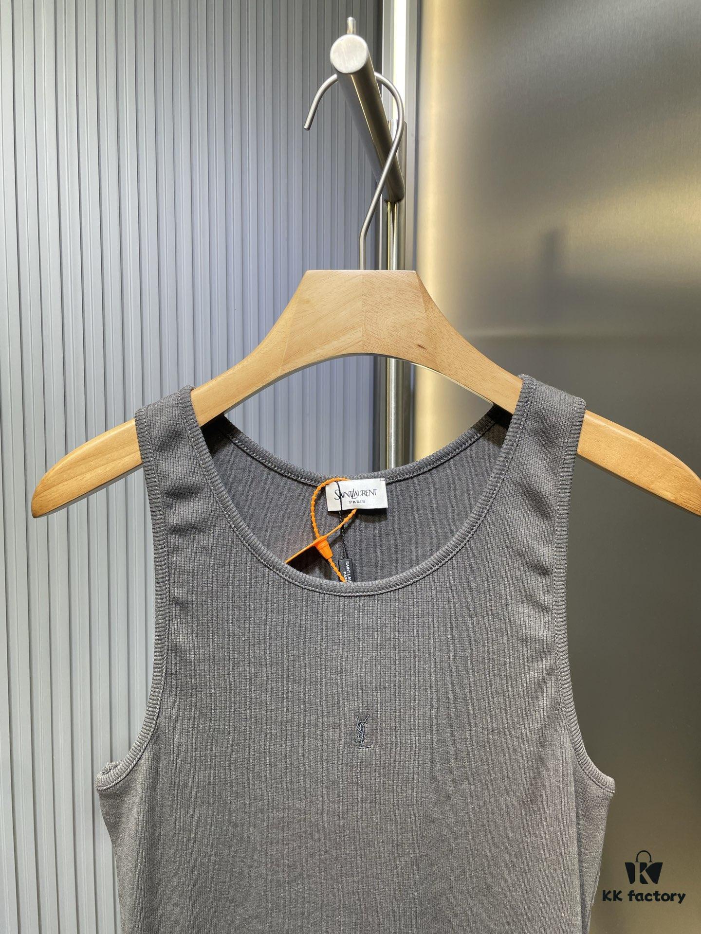 Saint Laurent Embroidered Logo Vest