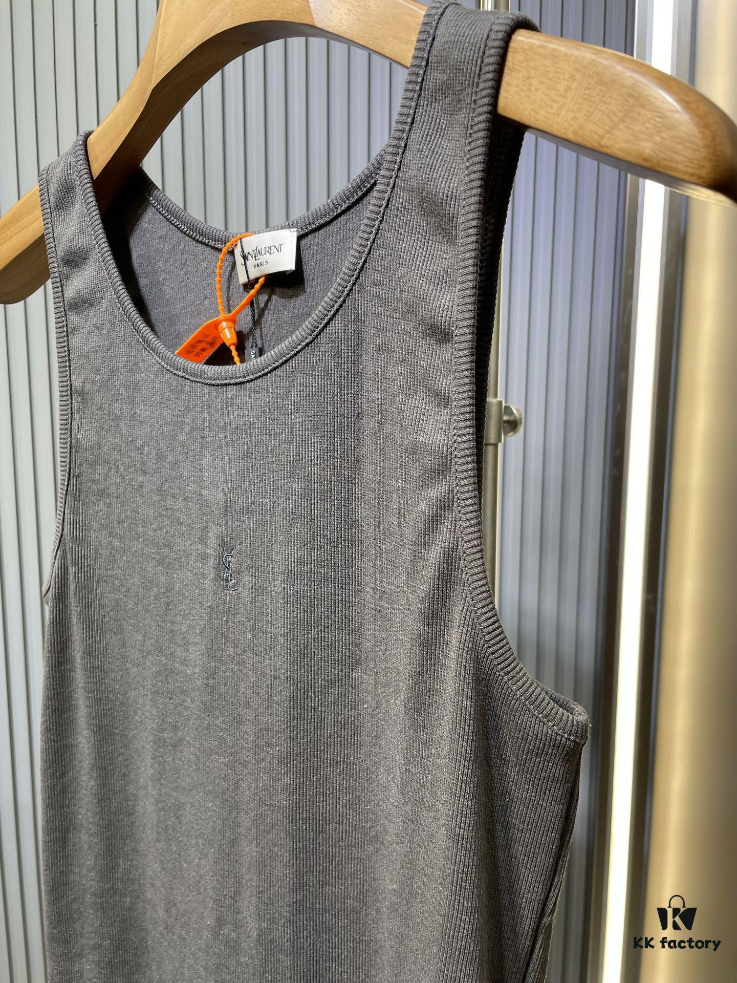 Saint Laurent Embroidered Logo Vest
