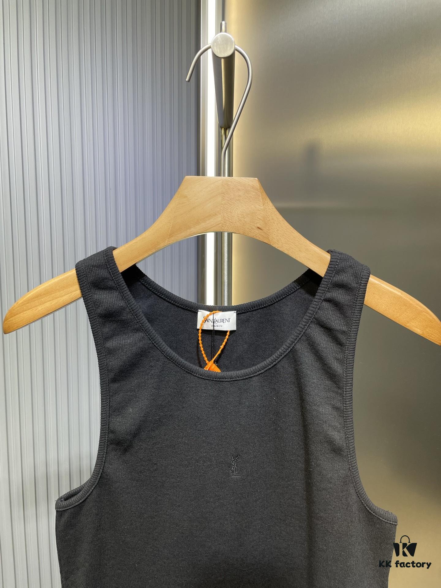 Saint Laurent Embroidered Logo Vest