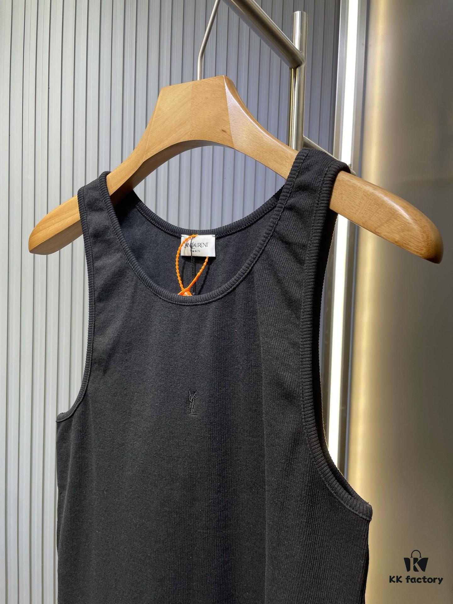 Saint Laurent Embroidered Logo Vest