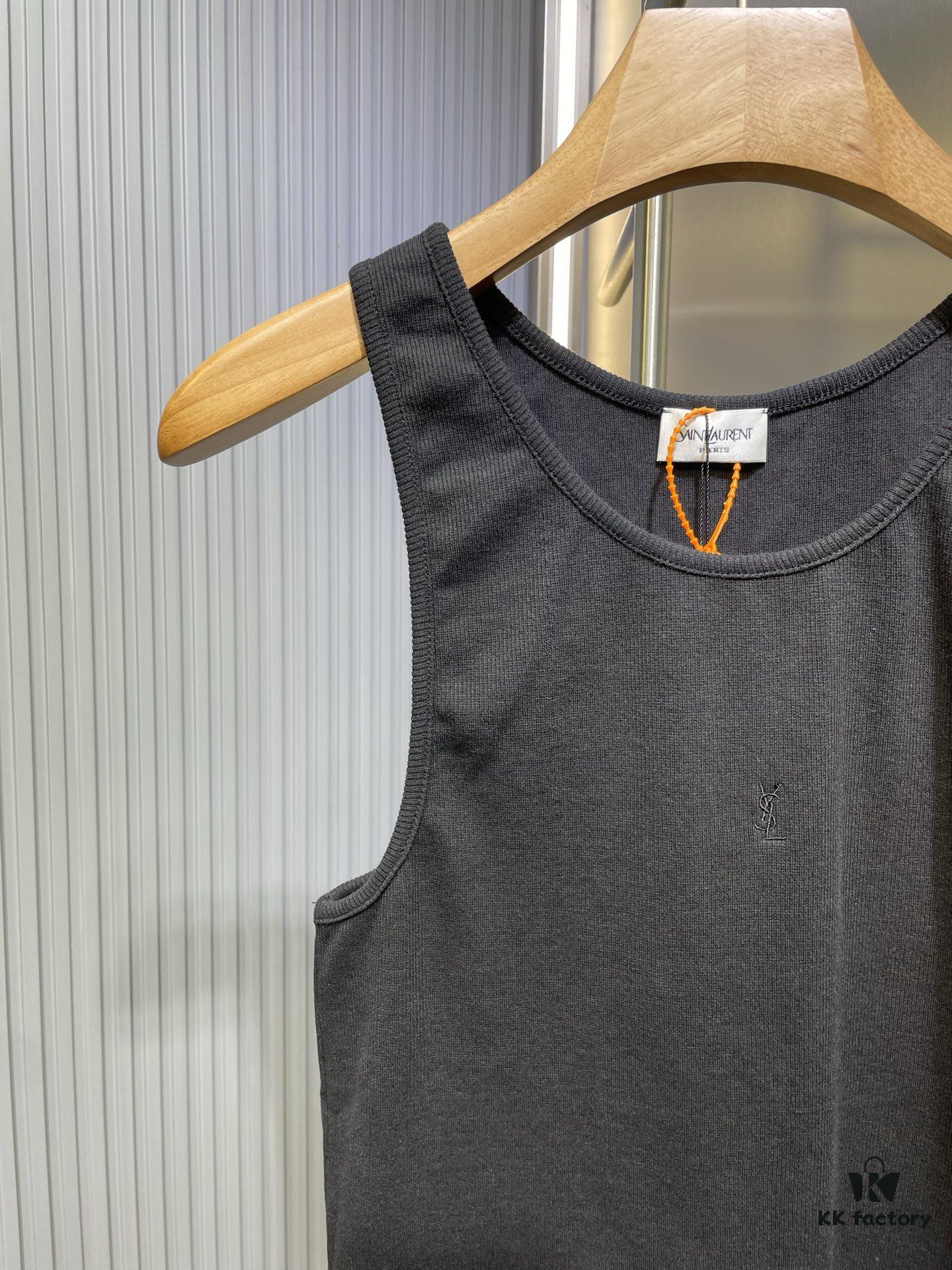Saint Laurent Embroidered Logo Vest