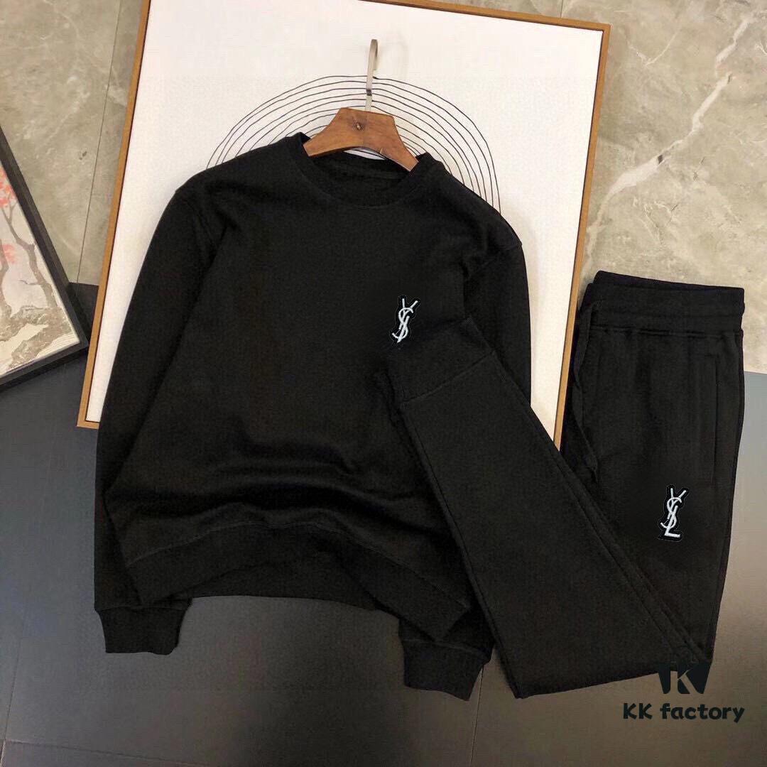 YSL Saint Laurent (Gospel for the Plus-Size) New Arrival 2025 Hoodie Set – Authentic Official Website Version, Premium Natural Roman Cotton, Elegant and Comfortable Wear
