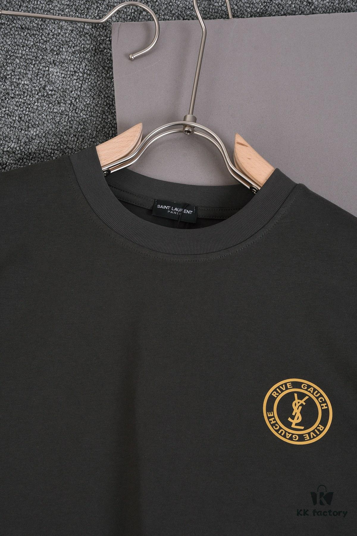 New Arrival 25S Saint Laurent Embossed Logo T-Shirt, Premium Garment-Washed Cotton, Unisex Relaxed Fit