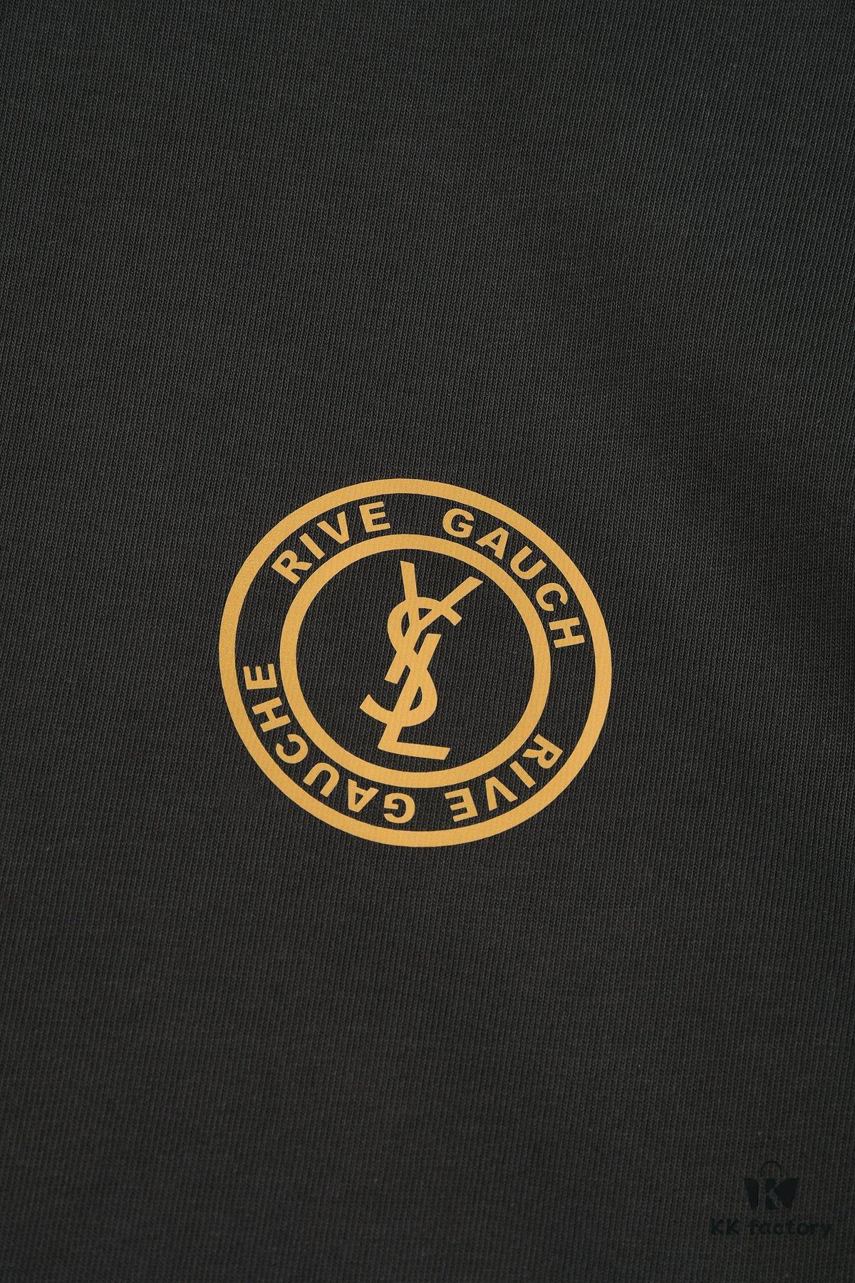 New Arrival 25S Saint Laurent Embossed Logo T-Shirt, Premium Garment-Washed Cotton, Unisex Relaxed Fit