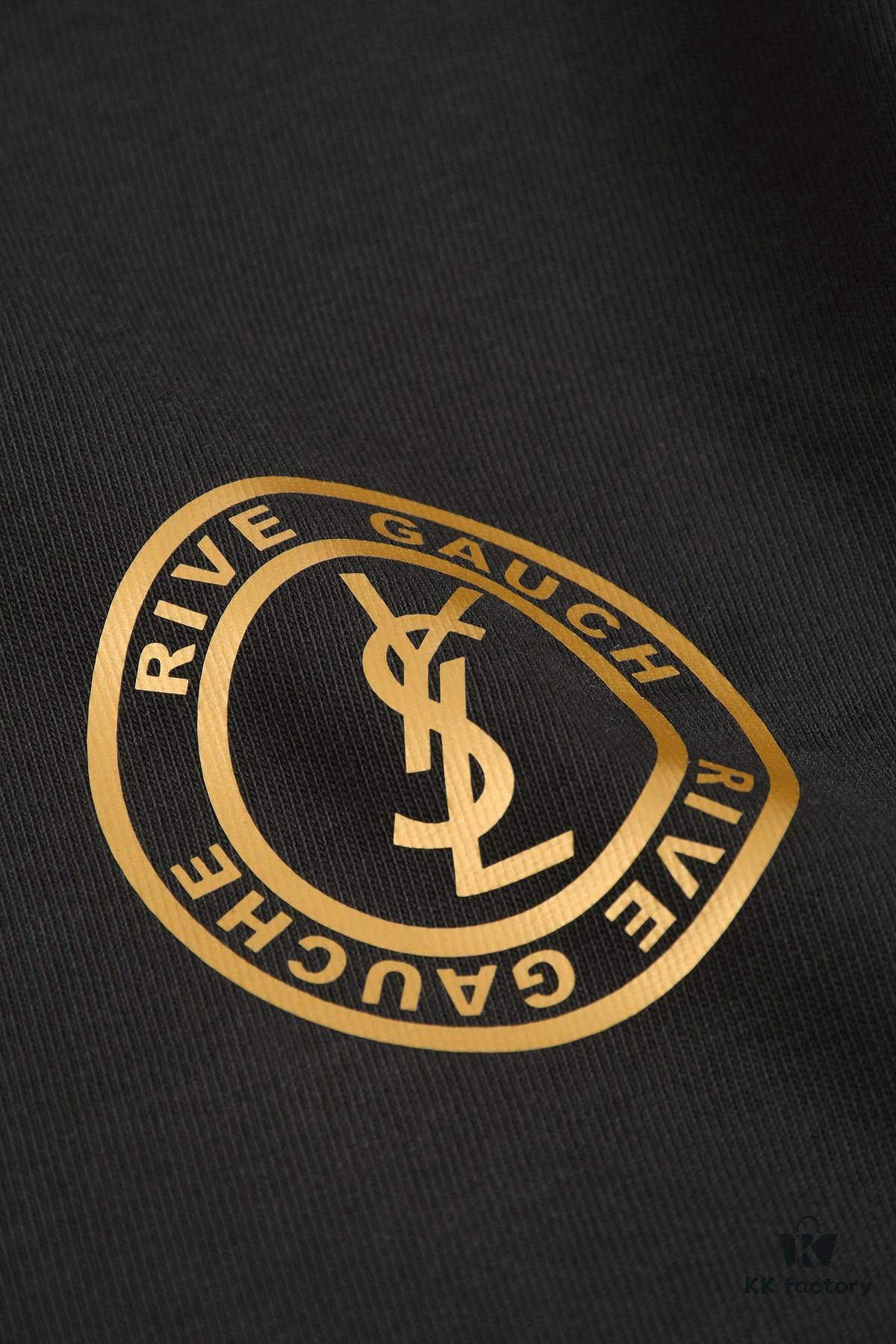 New Arrival 25S Saint Laurent Embossed Logo T-Shirt, Premium Garment-Washed Cotton, Unisex Relaxed Fit