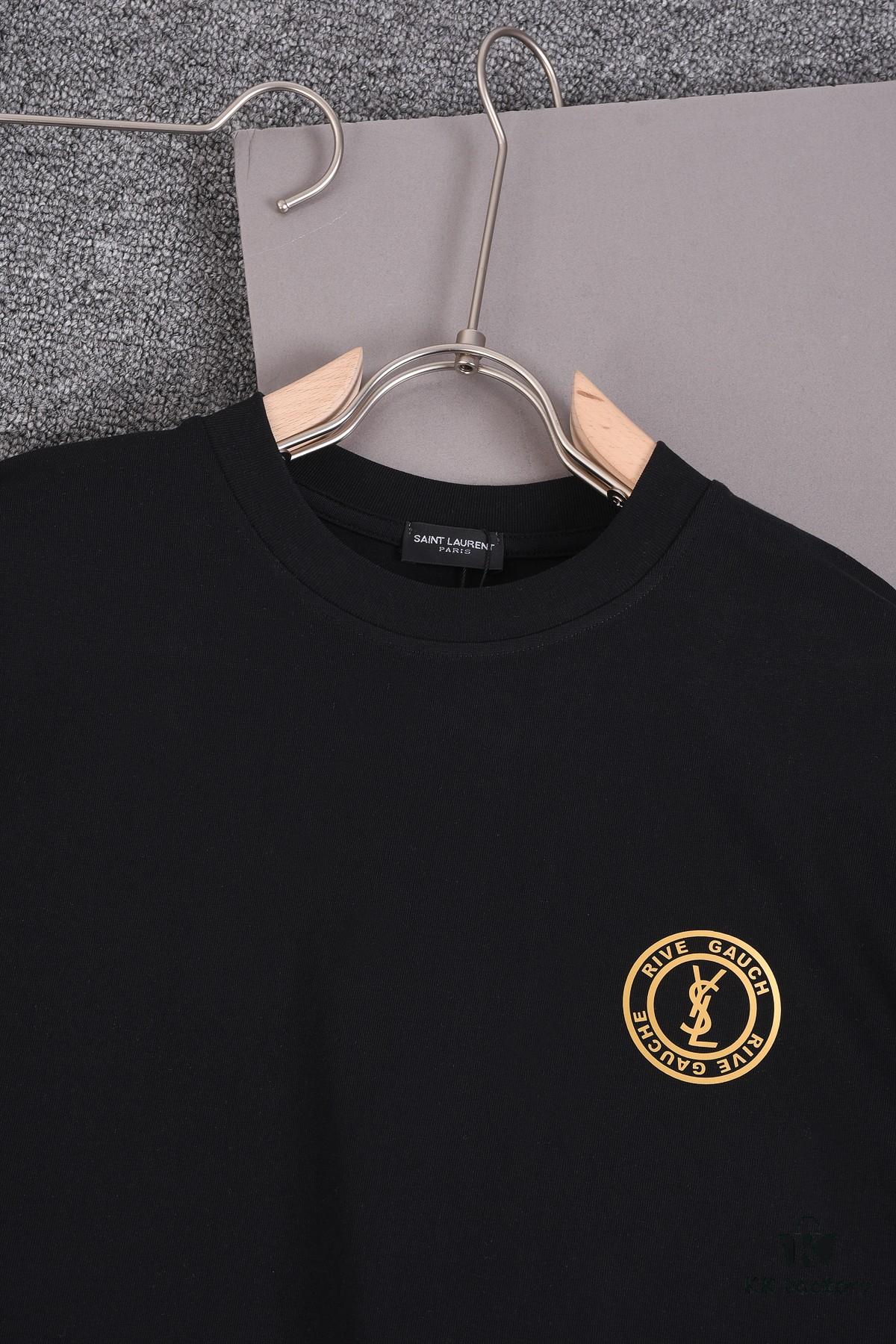 New Arrival 25S Saint Laurent Embossed Logo T-Shirt, Premium Garment-Washed Cotton, Unisex Loose Fit, Soft and Comfortable