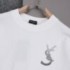New Arrival 25S Saint Laurent Rhinestone T-Shirt, Heavyweight Washed Cotton Unisex Tee