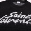 SLY Saint Laurent Script Signature Jacquard Mohair Crew Neck Sweater