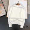 YSL Saint Laurent Autumn-Winter Classic Round-Neck Pullover Wool Sweater, 2025 Latest Design, Proportional Fit, Color-Contrast Logo