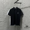 YSL Saint Laurent Short-Sleeve Polo Shirt 2025 Spring/Summer New Arrival Minimalist Letter Embroidery Beaded Fabric Unisex Stand-Collar Polo