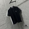 YSL Saint Laurent Short-Sleeve Polo Shirt 2025 Spring/Summer New Arrival Minimalist Letter Embroidery Beaded Fabric Unisex Stand-Collar Polo