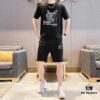 YSL Saint Laurent 2025 New Men's Short Sleeve T-Shirt and Shorts Set! Official Website Synchronized Sales! High-End Version on Market! Exquisitely Soft and Smooth Texture for Ultimate Comfort! Excellent Three-Dimensional Tailoring and Silhouette!