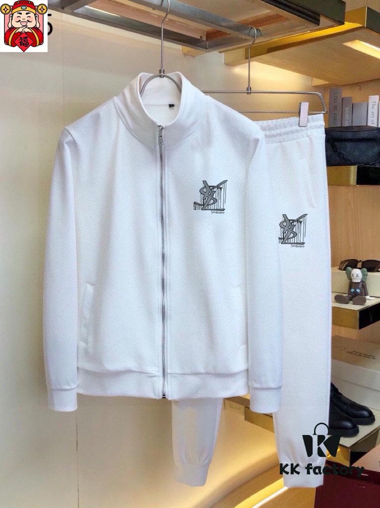 YSL Saint Laurent (Gospel for the Plus-Sized) Hot New 2025 Cardigan Sweatshirt Set – Official Website Original Version, Premium Natural Roman Cotton 100%, Elegant and Comfortable, Authentic Hardware, Retail Sizes M-5XL (Fits up to 220 lbs)