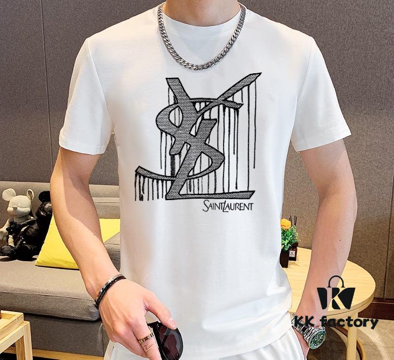 YSL Saint Laurent (Perfect for Plus-Size) 2025 Official Website Same Style World-Famous Luxury Brand Summer Men's Double-Merino High-Quality Cotton Suit Premium Imported Original Fabric Current Season's Trendy Versatile Bestseller Simple and Elegant Design Precision Craftsmanship Keeps You at the Pinnacle of Fashion