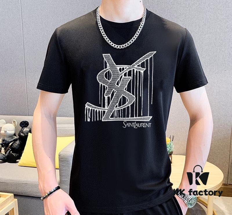 YSL Saint Laurent (Perfect for Plus-Size) 2025 Official Website Same Style World-Famous Luxury Brand Summer Men's Double-Merino High-Quality Cotton Suit Premium Imported Original Fabric Current Season's Trendy Versatile Bestseller Simple and Elegant Design Precision Craftsmanship Keeps You at the Pinnacle of Fashion