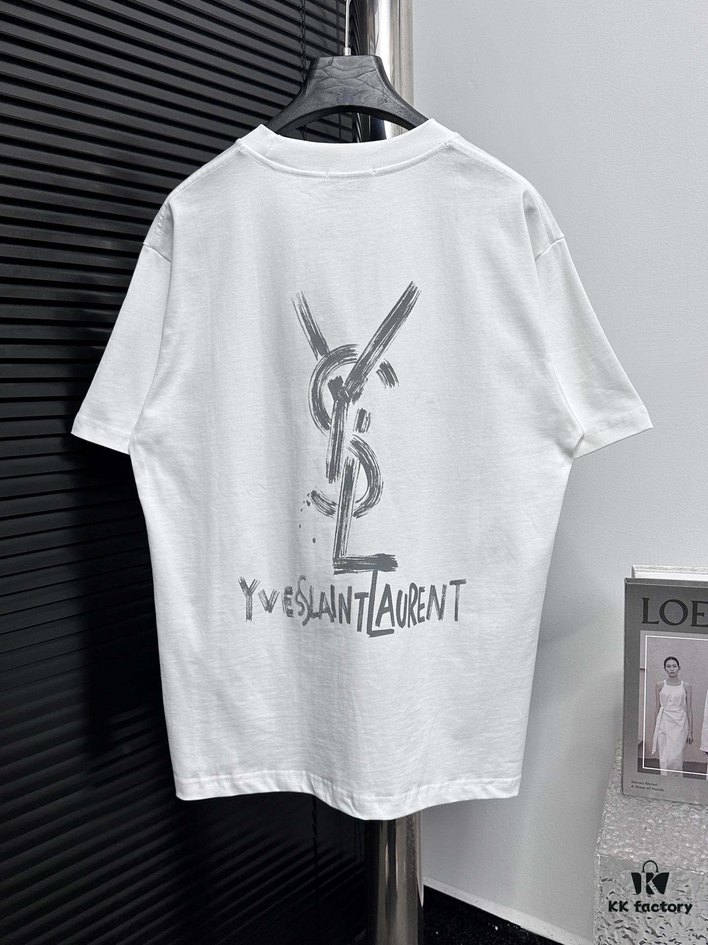 YSL Saint Laurent 25SS Classic Logo Short-Sleeve T-Shirt