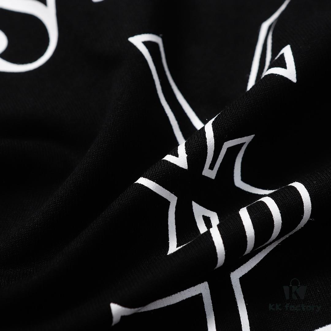 Saint Laurent Paris 23SS Color-Block Letter Short Sleeve T-Shirt