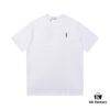 YSL / Saint Laurent Classic Small Logo Embroidered Jacquard Short Sleeve