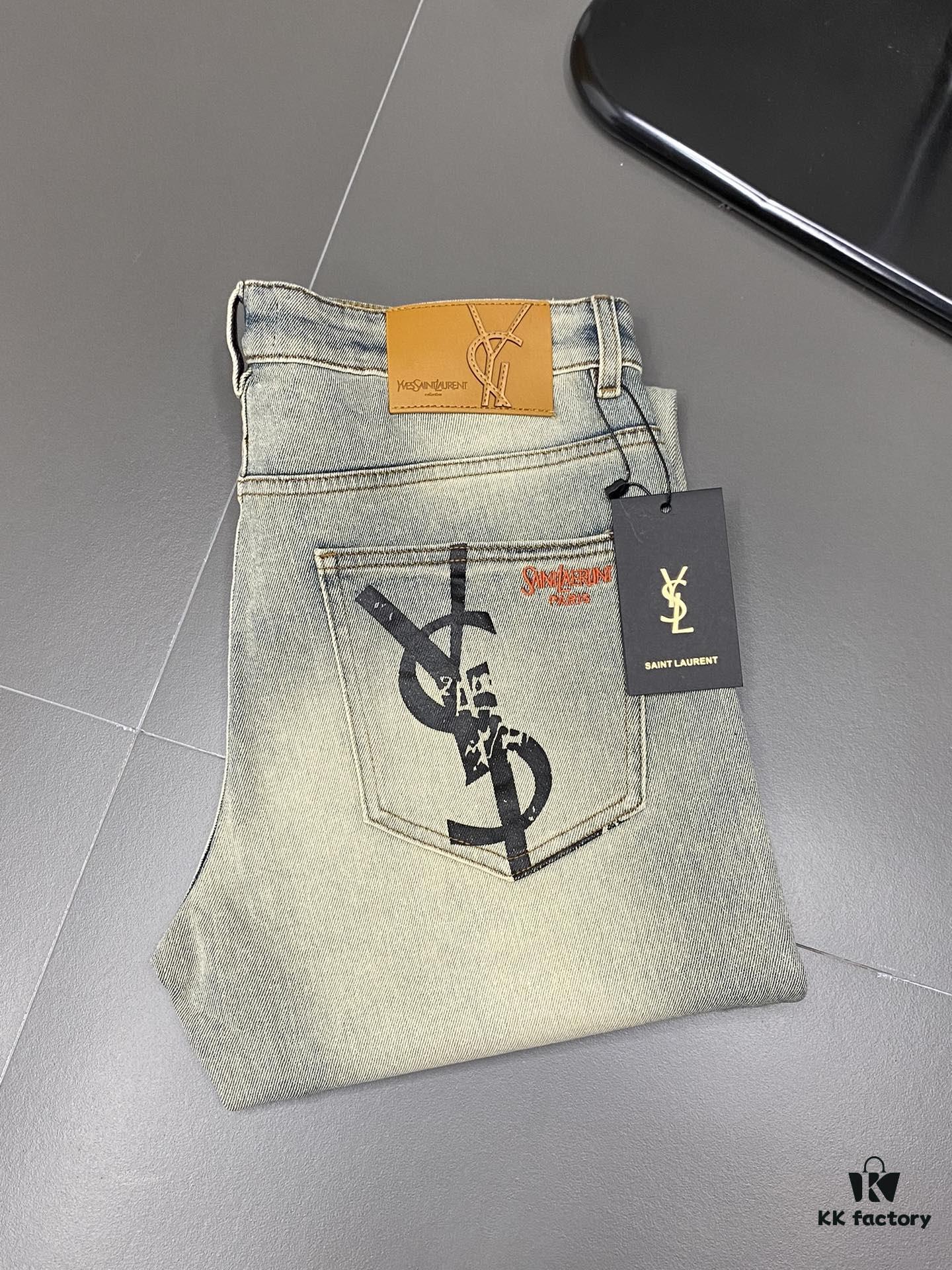 SAINT LAURENT YSL Exclusive New Arrival Casual Jeans High-End Version