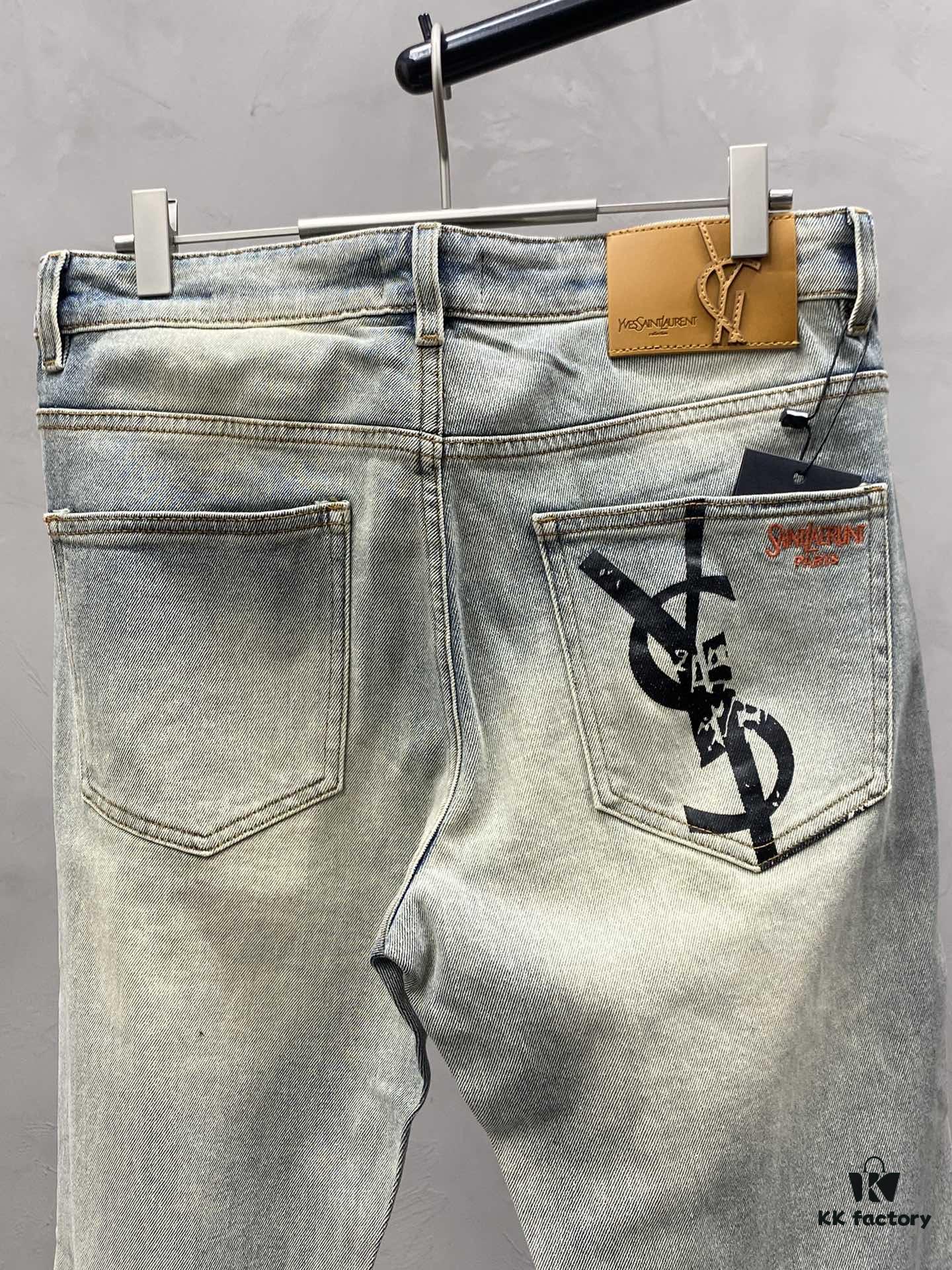 SAINT LAURENT YSL Exclusive New Arrival Casual Jeans High-End Version