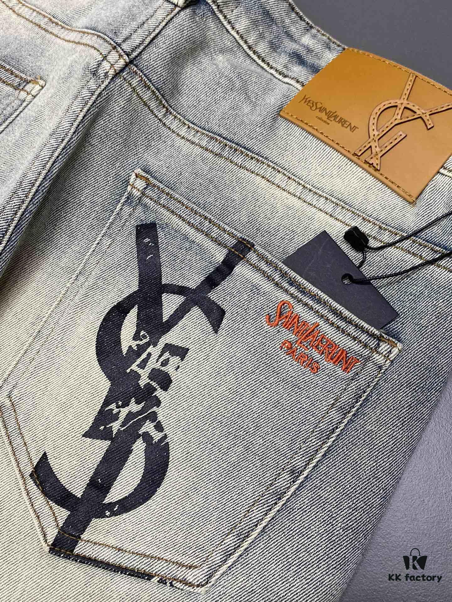 SAINT LAURENT YSL Exclusive New Arrival Casual Jeans High-End Version