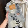 YSL Exclusive New Arrival Saint Laurent Men's Fashion Casual Jeans, High-End European Style Original Order Pants, Trendy and Comfortable, Breathable Fabric with Impeccable Details, Brand Design Concept for Premium Quality, Relaxed Cut with Excellent Fit