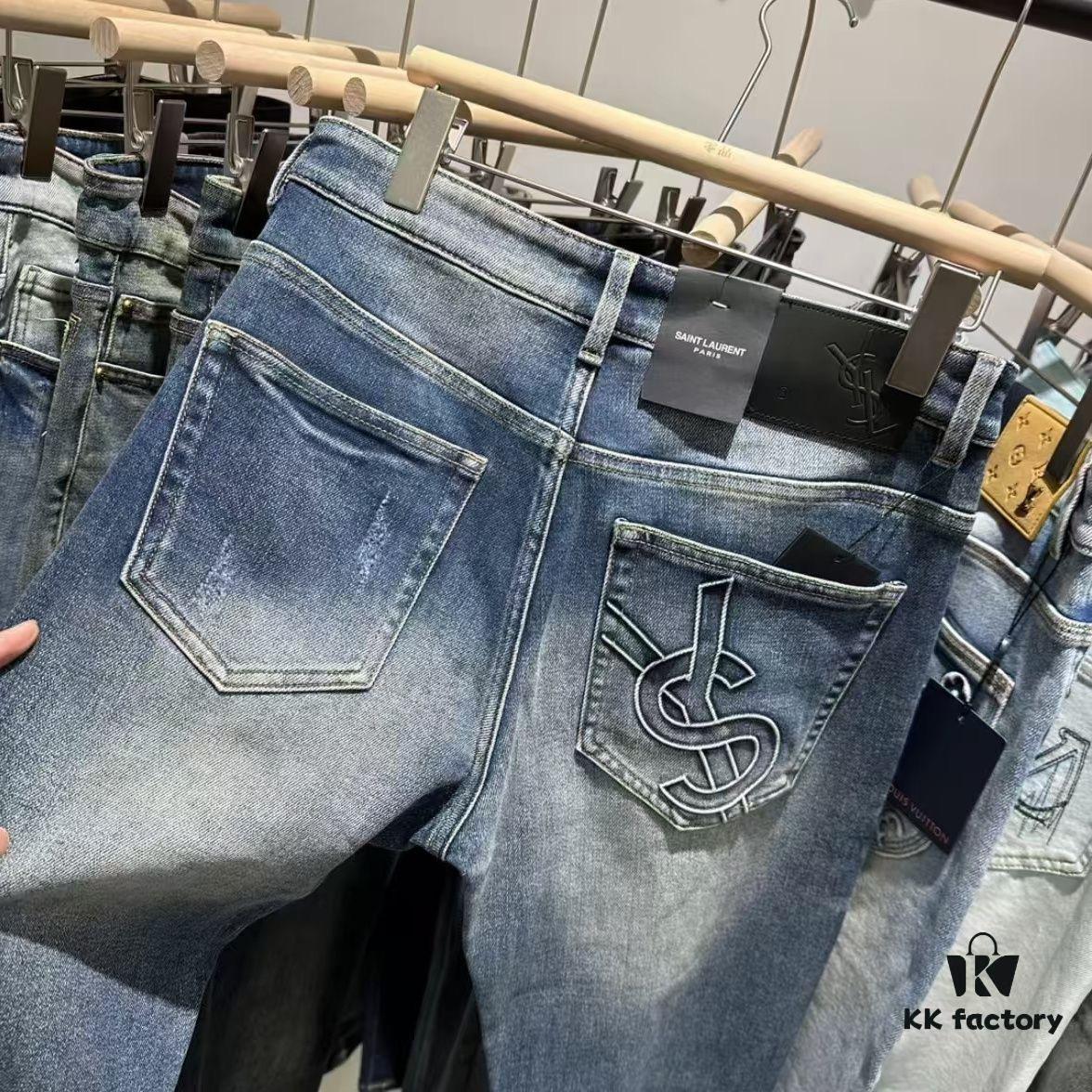 SAINT LAURENT SLP New Arrival High-End Denim Jeans - Premium Soft High-Cotton Washed Fabric, Luxury Design, Autumn Bestseller