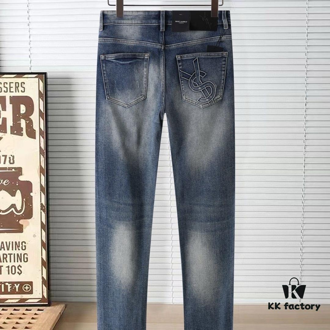 SAINT LAURENT SLP New Arrival High-End Denim Jeans - Premium Soft High-Cotton Washed Fabric, Luxury Design, Autumn Bestseller