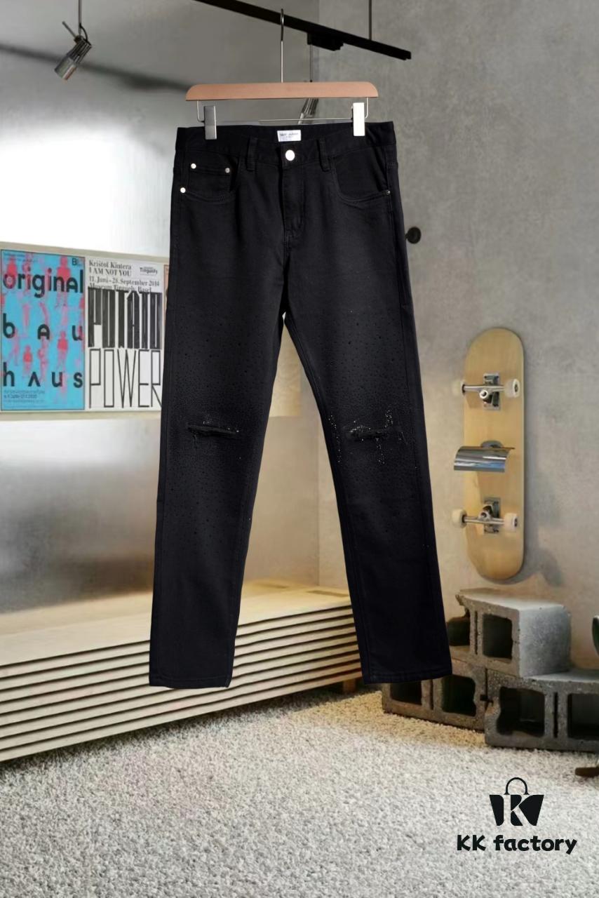 YSL Saint Laurent Rhinestone Premium Craftsmanship Jeans
