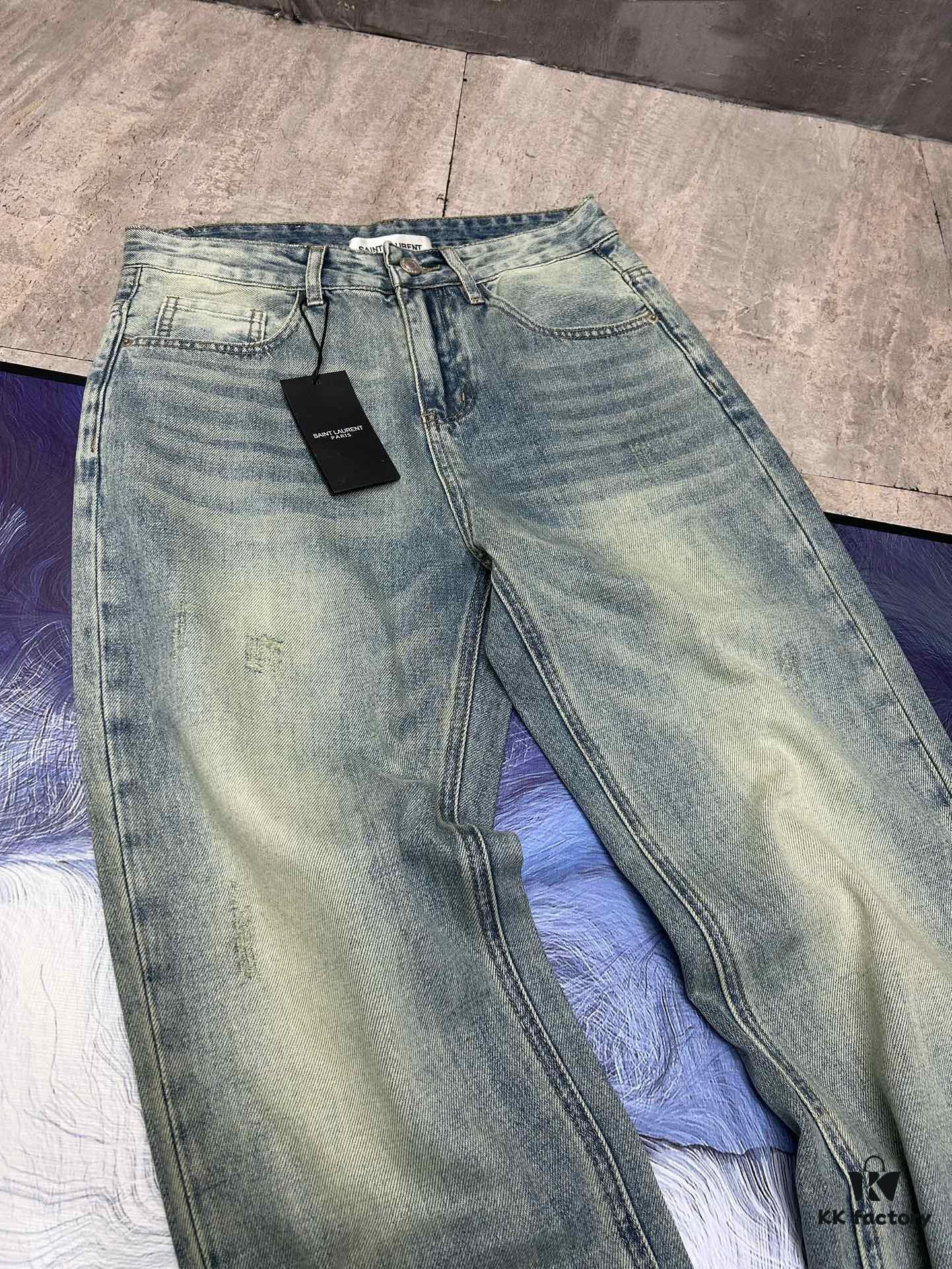 YSL Saint Laurent Jeans New Arrival Slim Straight Leg Premium Quality 1:1 Replica European Imported Fabric Stretchy Comfortable Soft and Skin-Friendly