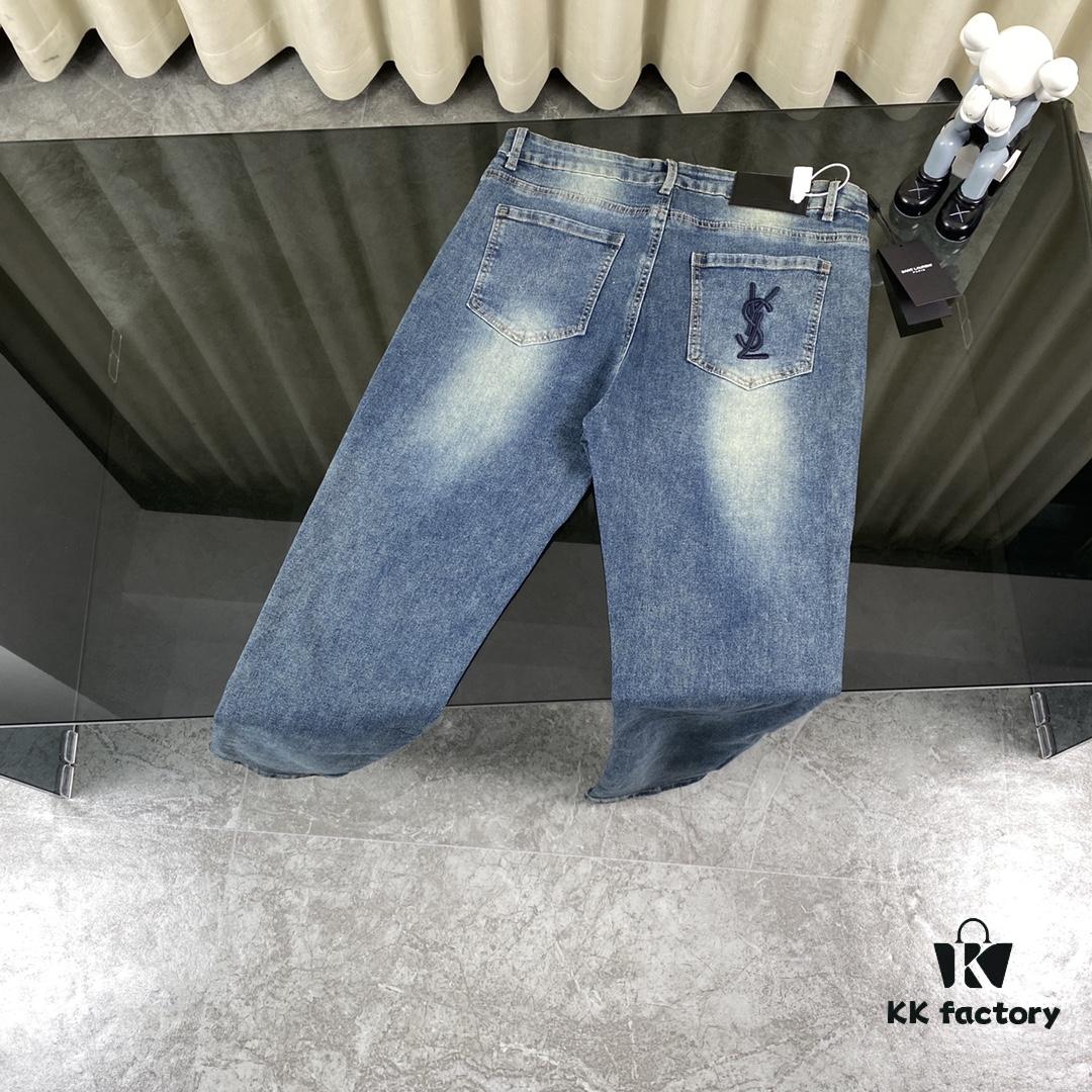 Best-Selling SAINT LAURENT SLP Classic Slim-Fit Jeans with Embroidered Pockets