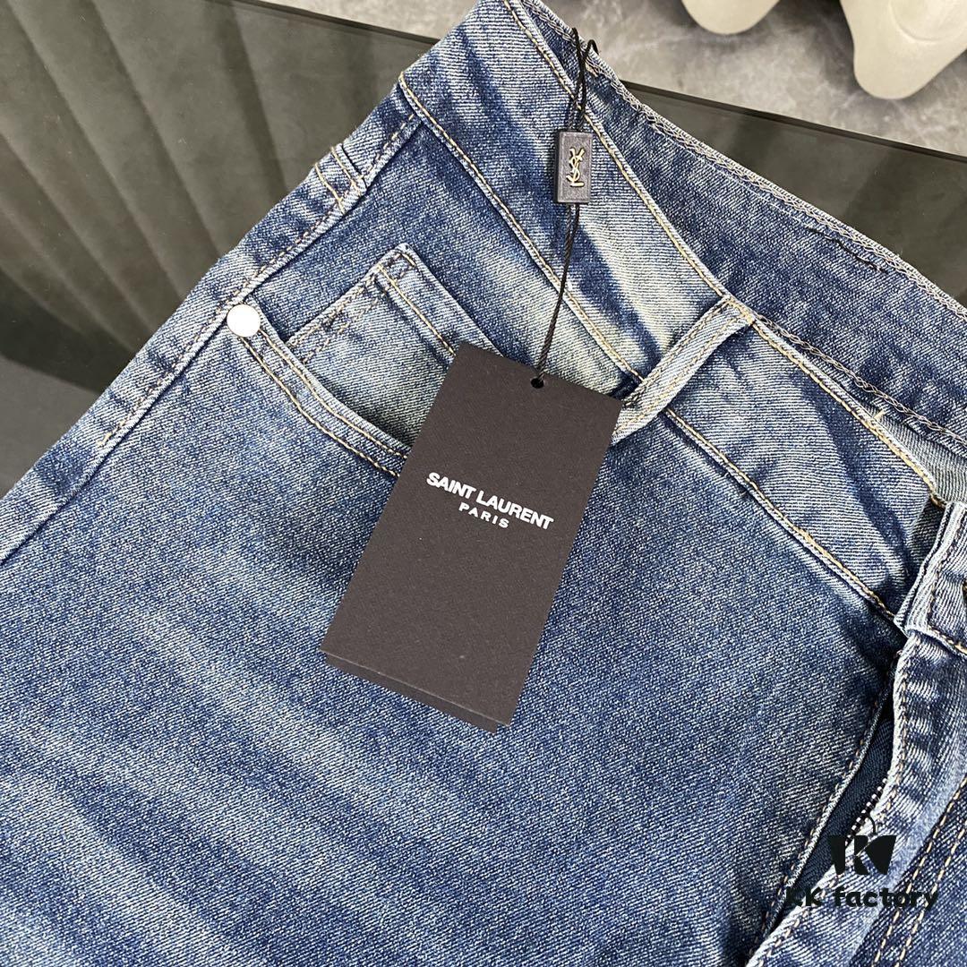 Best-Selling SAINT LAURENT SLP Classic Slim-Fit Jeans with Embroidered Pockets