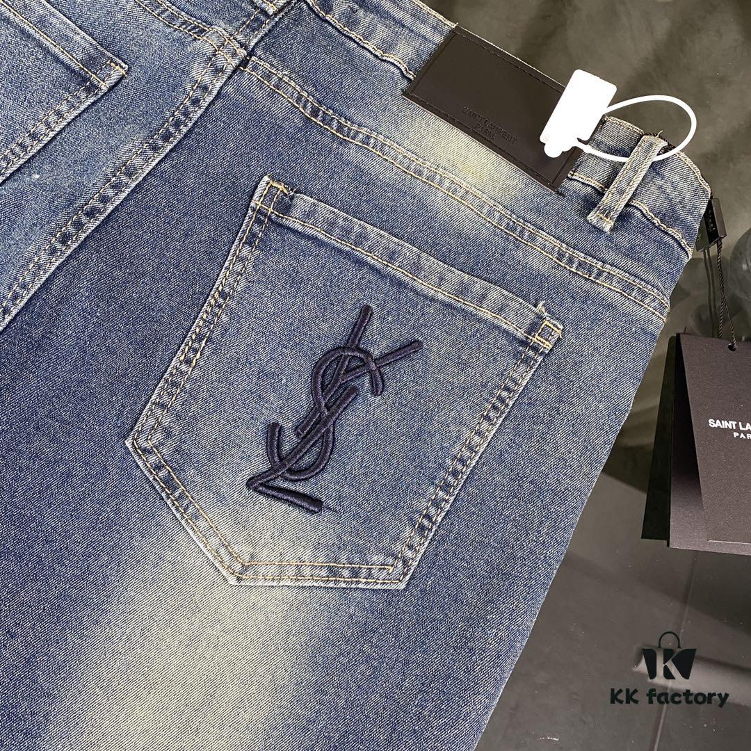 Best-Selling SAINT LAURENT SLP Classic Slim-Fit Jeans with Embroidered Pockets