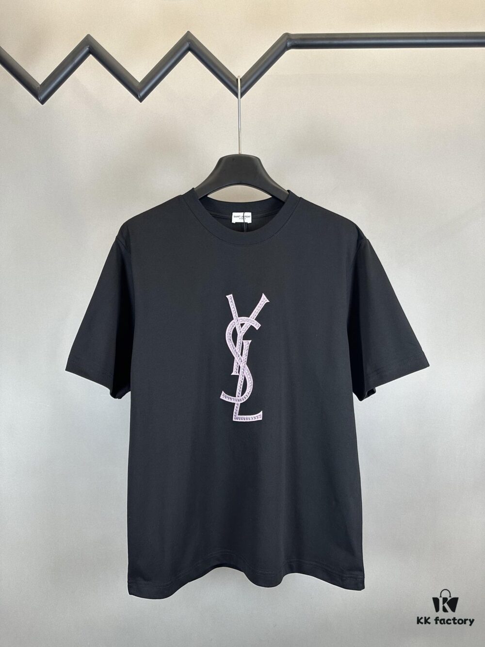 YSL Embellished Letter Cotton Short-Sleeve T-Shirt