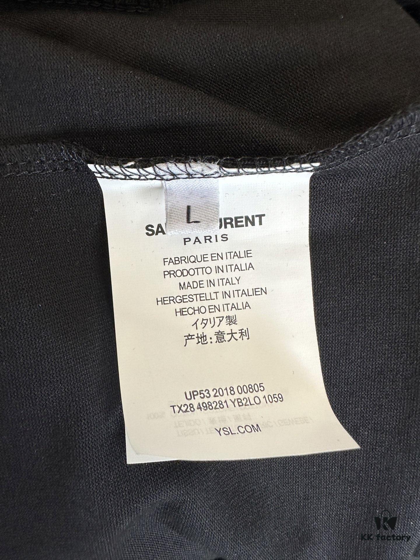 YSL Embellished Letter Cotton Short-Sleeve T-Shirt