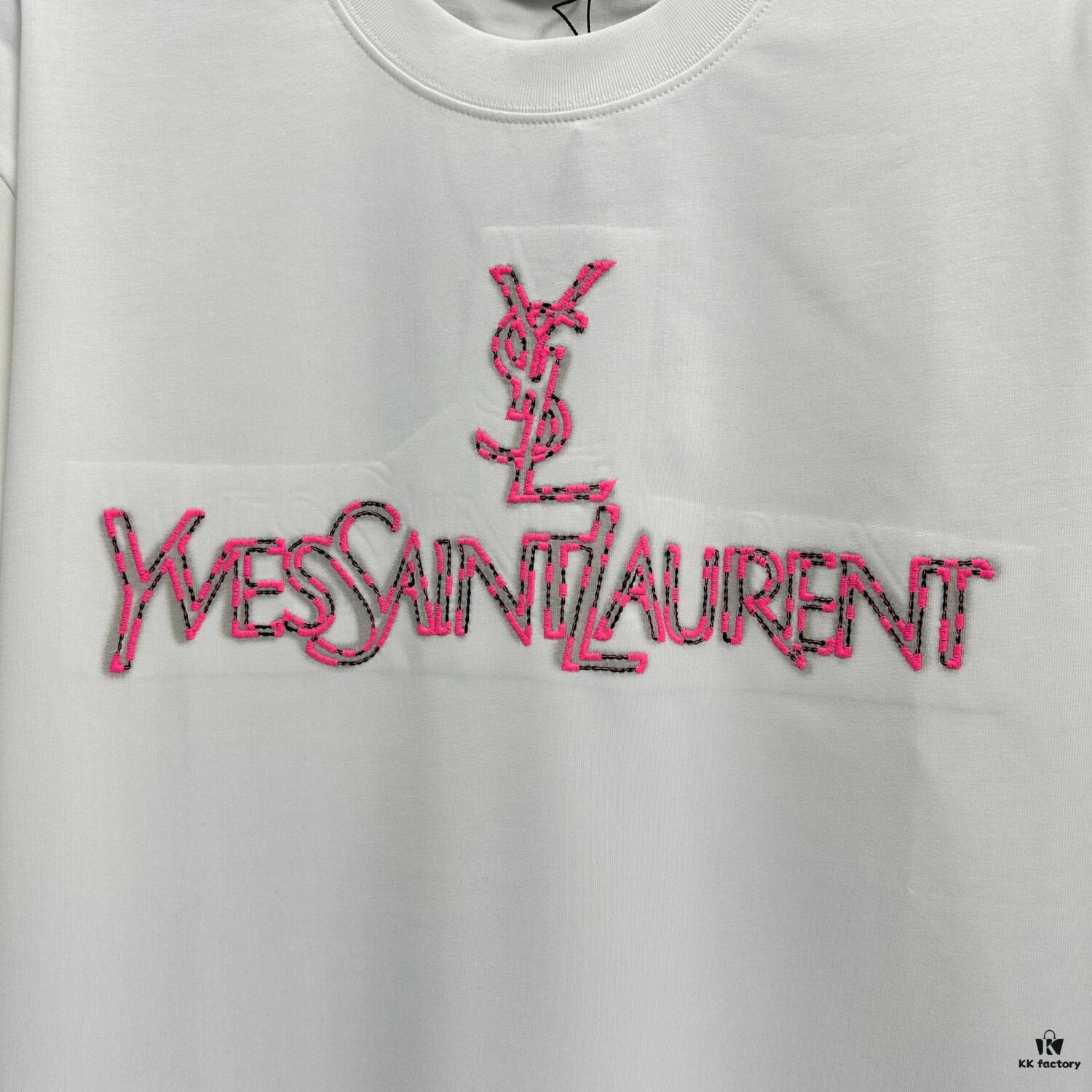 2025 Spring and Summer New Short Sleeve T-Shirt, Heavyweight Pure Cotton with Letter Embroidery