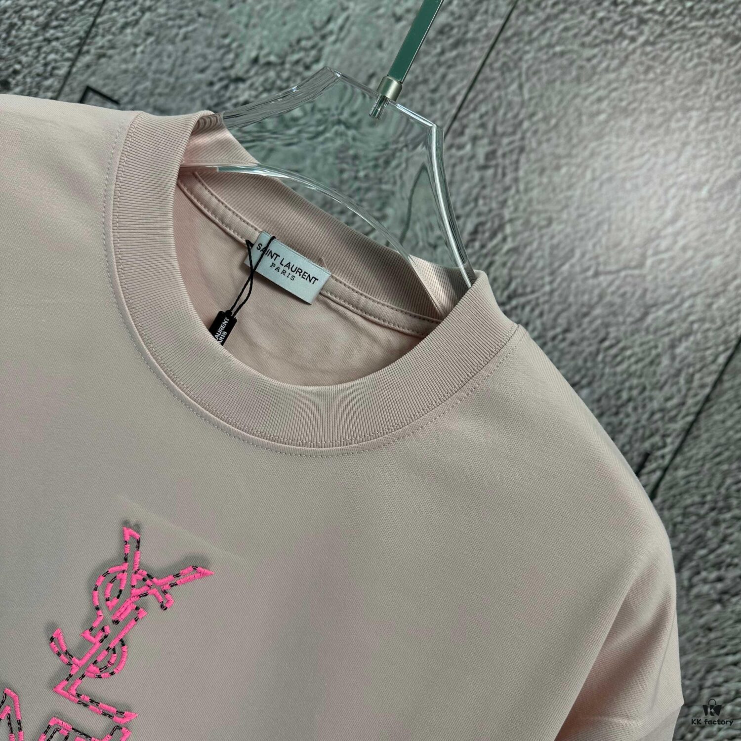 2025 Spring and Summer New Short Sleeve T-Shirt, Heavyweight Pure Cotton with Letter Embroidery