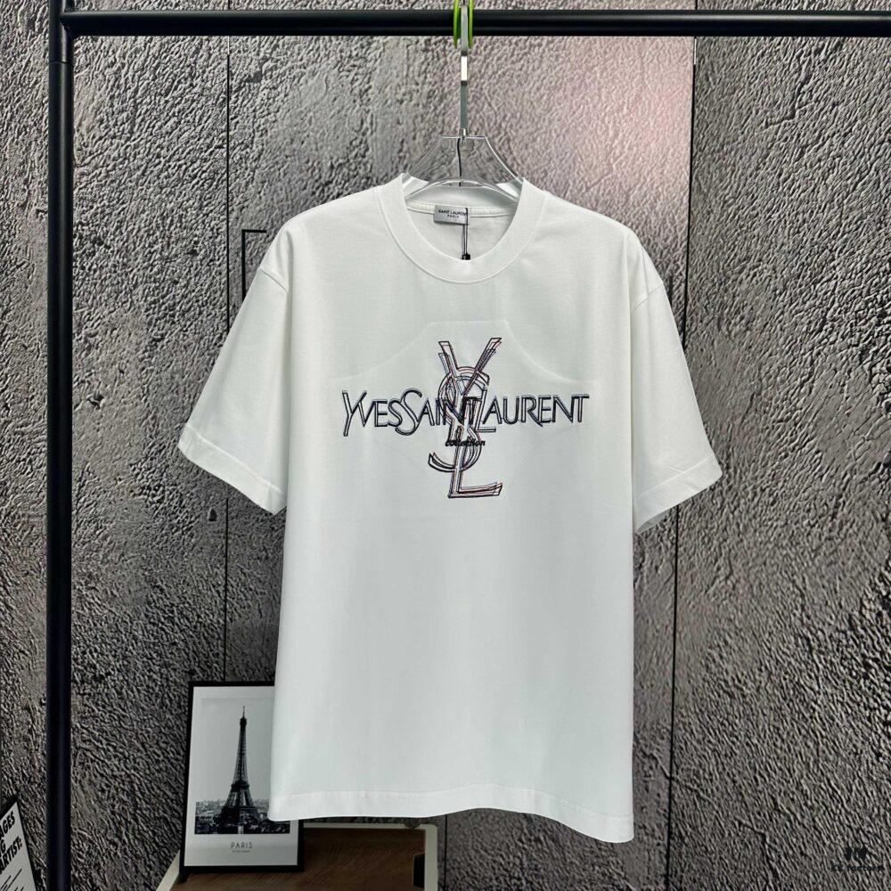 2025 Spring Summer New Arrival Short Sleeve T-Shirt, Heavyweight Pure Cotton with Special Embroidered Letters