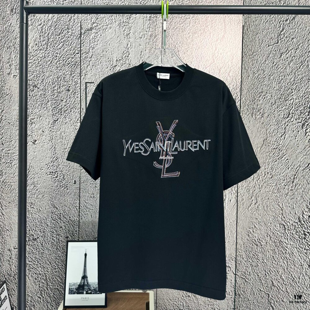 2025 Spring and Summer New Short Sleeve T-Shirt, Heavyweight Pure Cotton with Special Embroidered Letters