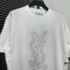 YSL Saint Laurent 25SS Rhinestone Short-Sleeve T-Shirt