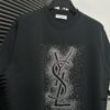 YSL Saint Laurent 25SS Rhinestone Short Sleeve T-Shirt