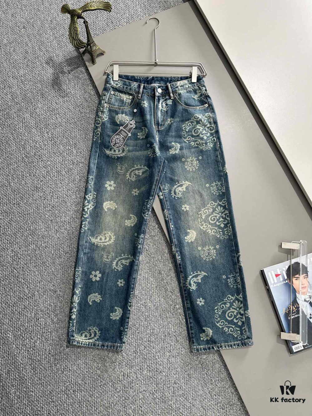 Chrome Hearts 2025 All-Season Loose Straight-Leg Jeans, Ultimate Trendsetter Fashion! Crafted from Imported Japanese Denim Fabric, Soft, Comfortable, Breathable, and Stylish with a Modern Vintage Hue – Perfect for Everyday Luxury Wear