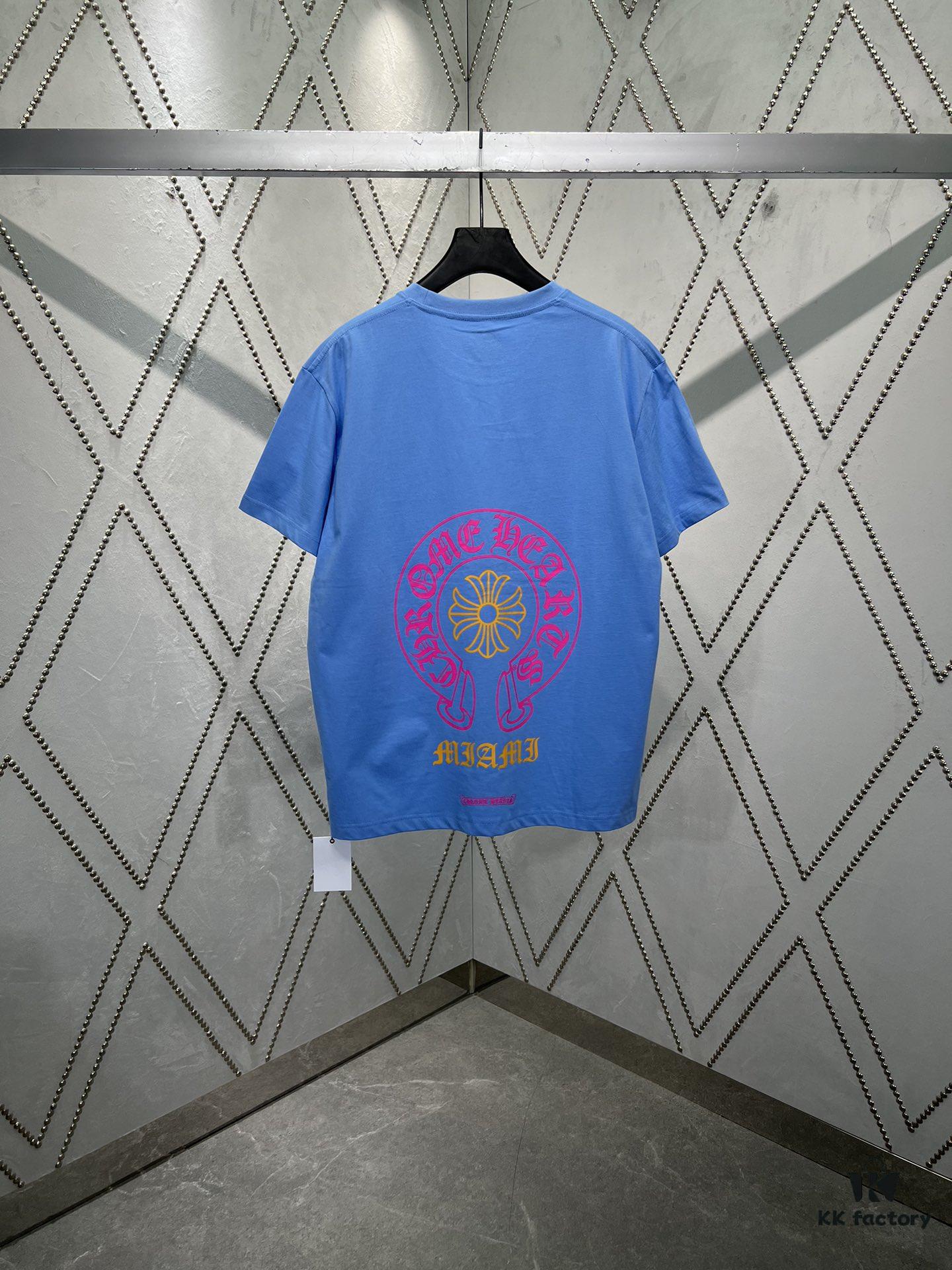 Chrome Hearts FW25 Printed Round-Neck Short-Sleeve T-Shirt Unisex Blue