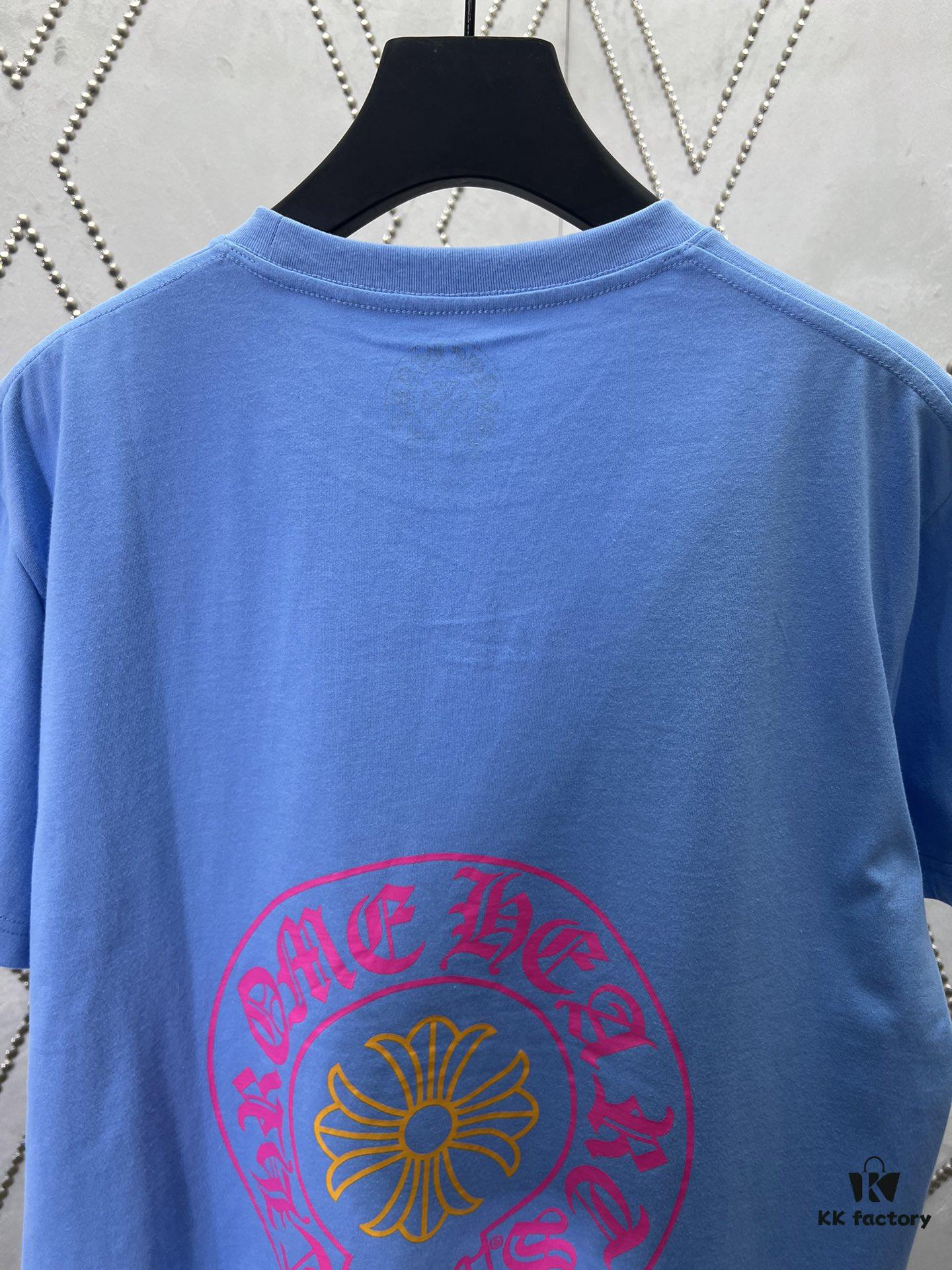 Chrome Hearts FW25 Printed Round-Neck Short-Sleeve T-Shirt Unisex Blue