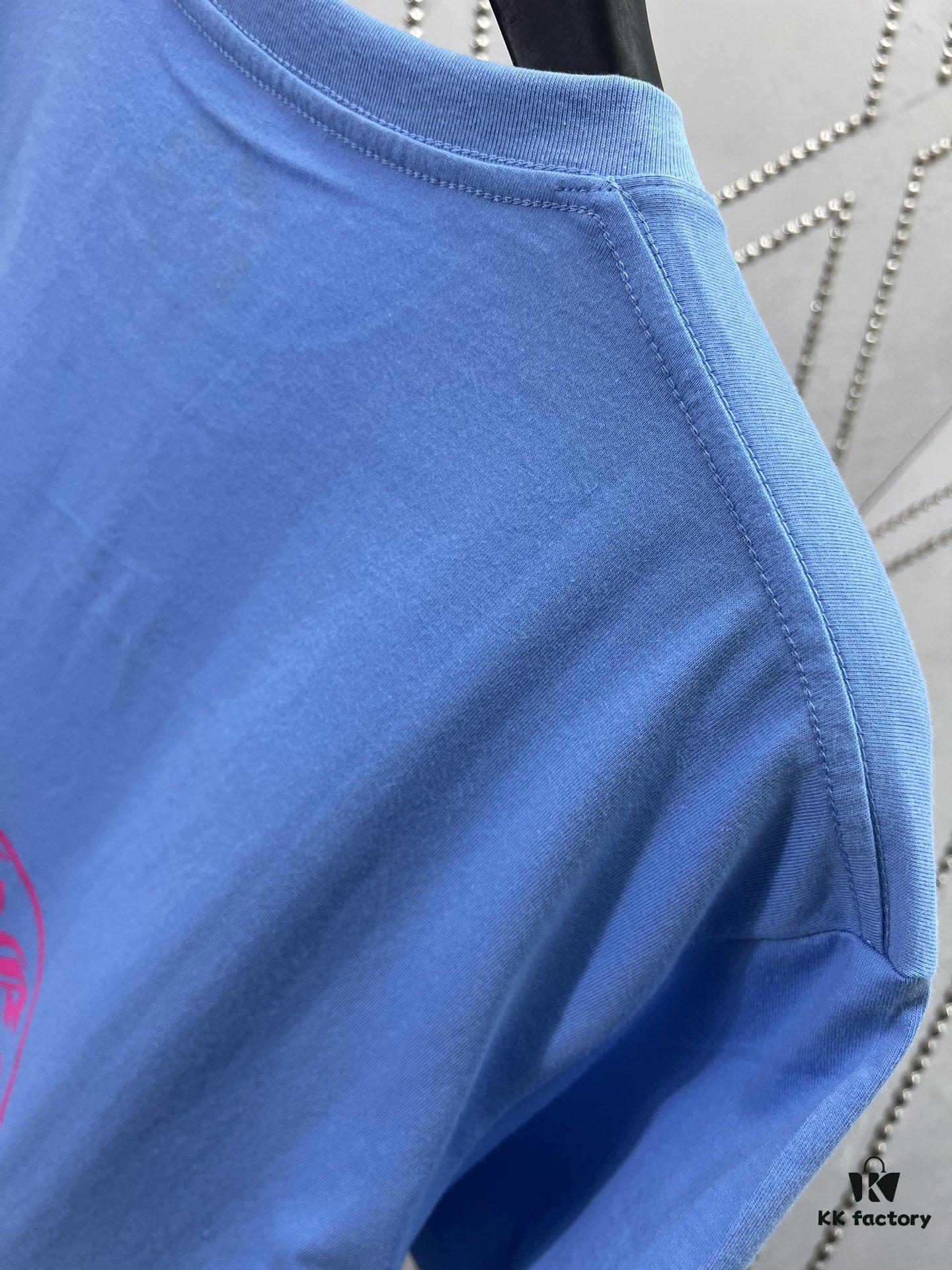 Chrome Hearts FW25 Printed Round-Neck Short-Sleeve T-Shirt Unisex Blue