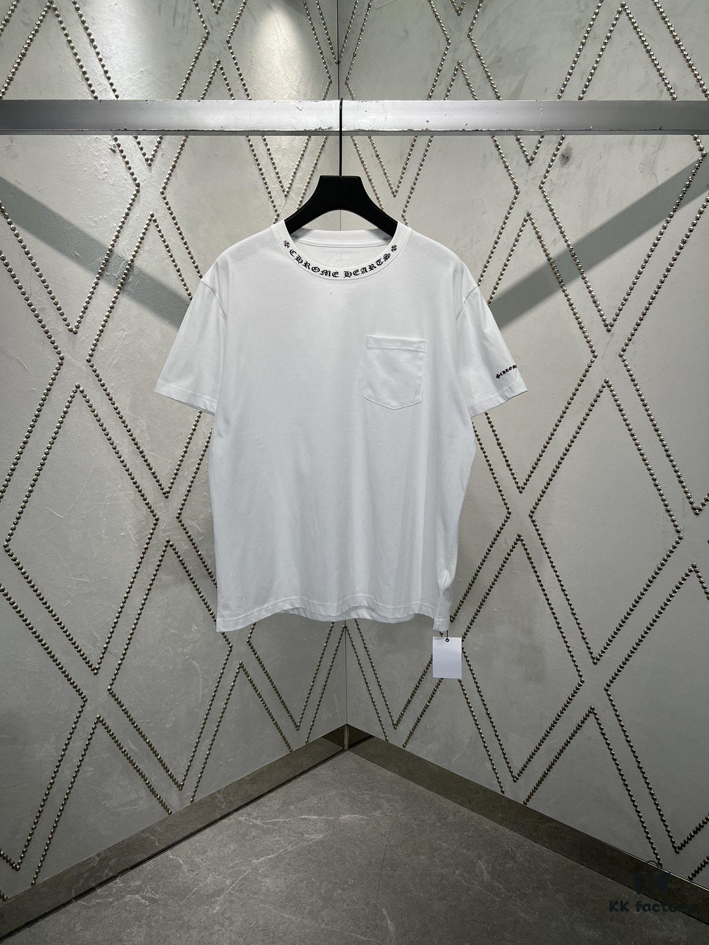 Chrome Hearts Short Sleeve T-Shirt with Neckline Sanskrit Logo Unisex