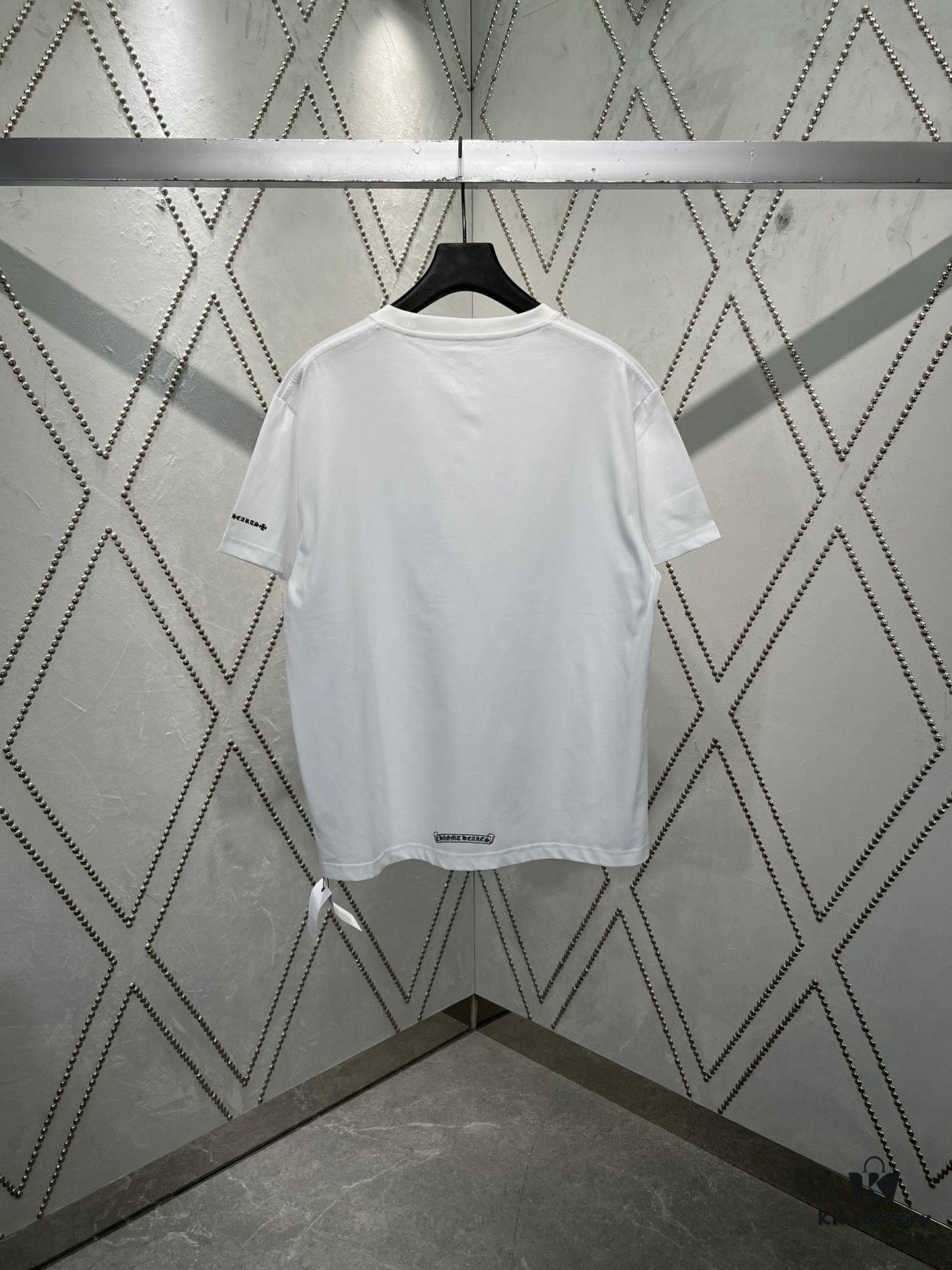 Chrome Hearts Short Sleeve T-Shirt with Neckline Sanskrit Logo Unisex