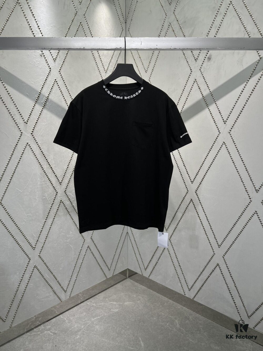 Chrome Hearts Short Sleeve T-Shirt with Neckline Sanskrit Logo Unisex